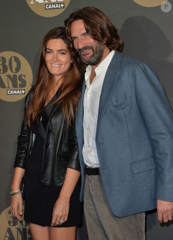Frédéric Beigbeder et sa femme Lara Micheli - Soirée des 30 ans de Canal + au Palais de Tokyo à Paris le 4 novembre 2014.