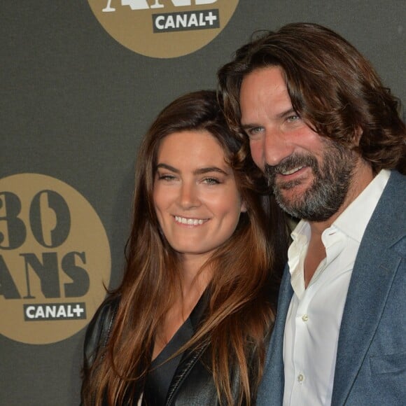 Frédéric Beigbeder et sa femme Lara Micheli - Soirée des 30 ans de Canal + au Palais de Tokyo à Paris le 4 novembre 2014.