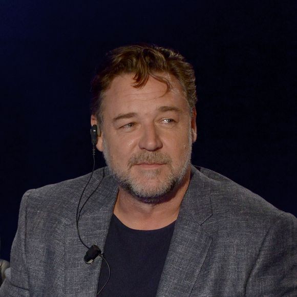 Russell Crowe sur le plateau de l'émission TV "Che tempo che fa" à Milan. Le 22 mai 2016