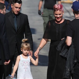 Pink, Willow Hart, Carey Hart arrivent à l'émission 'Jimmy Kimmel Live!' à Hollywood, le 23 mai 2016