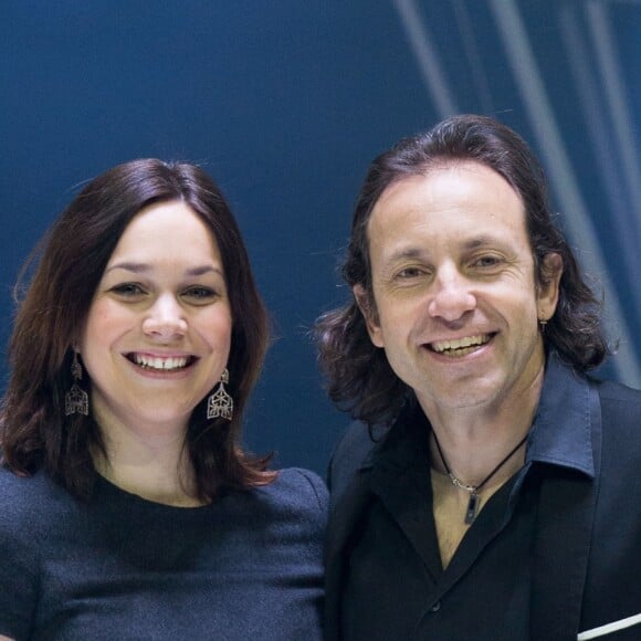 Nathalie Péchalat et Philippe Candeloro lors de la présentation du nouveau spectacle Holiday on Ice "Believe", au Zénith de Paris, le 3 Mars 2016.