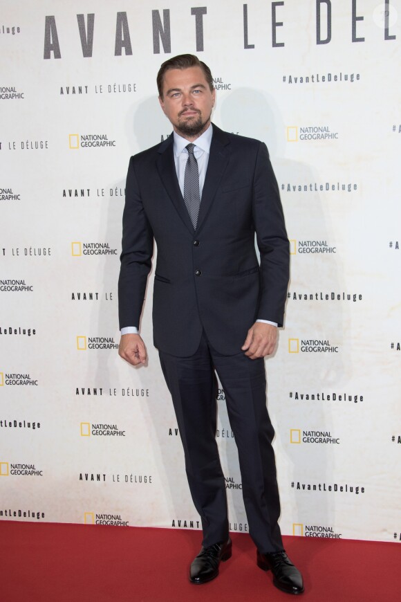 Leonardo DiCaprio - Avant première du documentaire "Before the flood" au théâtre du Chatelet à Paris le 17 octobre 2016. © Cyril Moreau/Bestimage