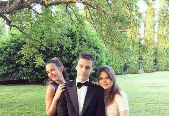Pauline Ducruet, Louis Ducruet et Camille Gottlieb, les trois enfants de la princesse Stéphanie de Monaco, lors d'un mariage en Toscane en août 2016, photo Instagram.