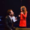 Semi-Exclusif - Manuela (Gagnante de Voice Kids) et Bernard Montiel, présentateur du gala - Soirée "L'Ultime Gala Faire Face" à l'Opéra Grand Avignon. Le 15 octobre 2016