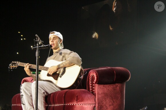 Justin Bieber en concert à Birmingham dans le cadre de son Purpose World Tour, le 17 octobre 2016