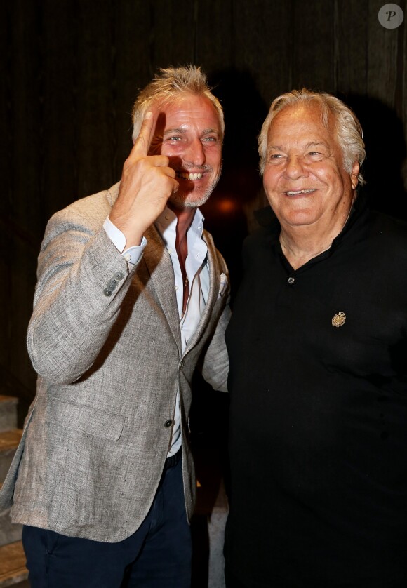 David Ginola et Massimo Gargia - Massimo Gargia fête son anniversaire (76 ans) dans le cadre majestueux de l'Hôtel de Paris à Saint-Tropez, le 21 août 2016.