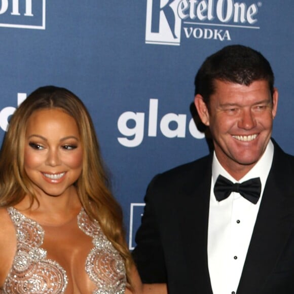 Mariah Carey et son fiancé James Packer à la 27ème soirée annuelle Glaad Media à The Waldorf-Astoria à New York. Les amoureux devraient se dire oui dans le cadre de la télé­réa­lité de la diva, actuel­le­ment en tour­nage. le 14 mai 2016 © Nancy Kaszerman via Bestimage