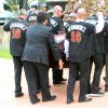 Image des obsèques, le 29 septembre 2016 à Miami, de Jose Fernandez, lanceur des Miami Marlins en MLB, qui a trouvé la mort à 24 ans dans un accident de bateau quatre jours plus tôt.
