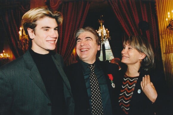 Serge Lama, sa femme Michèle et leur fils Frédéric le 14 mars 2000