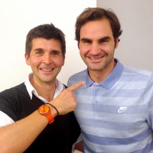 Roger Federer et Thomas Sotto, sur Europe 1. Interview diffusée le 3 novembre 2016