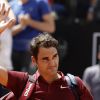 Roger Federer - 3ème tour du tournoi de tennis "Masters 1000" à Rome. Le 12 mai 2016
