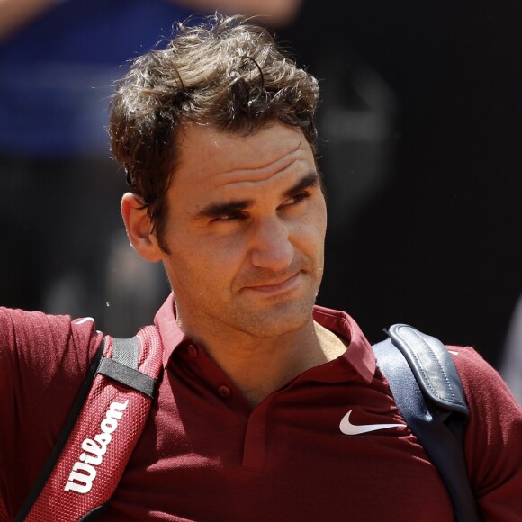 Roger Federer - 3ème tour du tournoi de tennis "Masters 1000" à Rome. Le 12 mai 2016