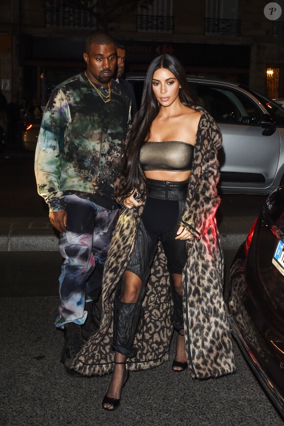 Kim Kardashian et Kanye West à Paris, le 29 septembre 2016.