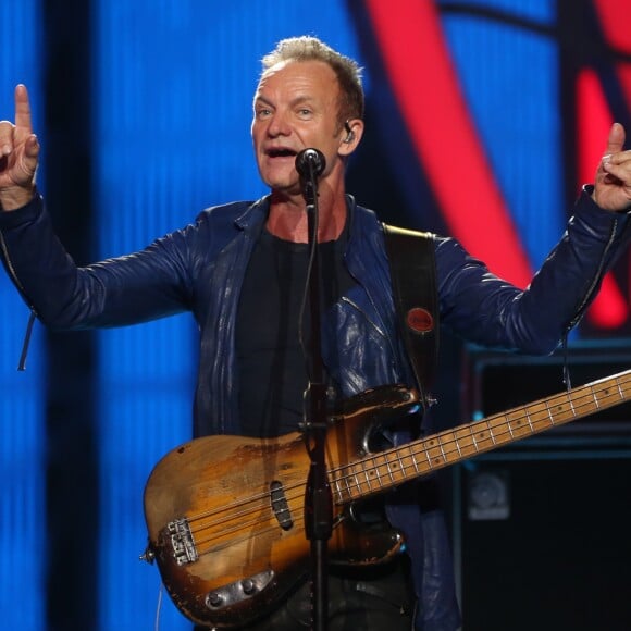 Le chanteur Sting en concert pour la cérémonie de clôture du "New Wave international music competition" à Sochi, Russia, le 9 septembre 2016.