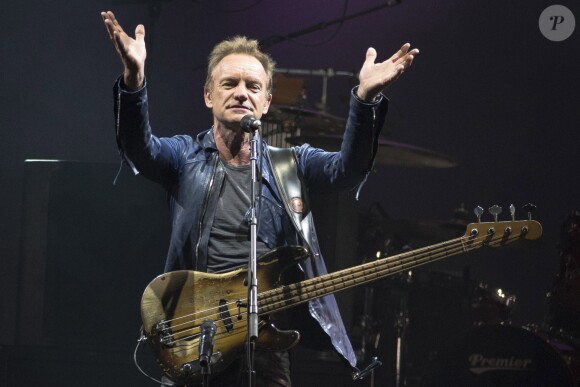 Sting en concert à Calgary au Canada le 23 juillet 2016.