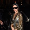 Info - 10 millions d'euros de bijoux volés à Kim Kardashian lors du braquage à Paris dont une bague à 4 millions d'euros - Kim Kardashian, Kanye West et Kourtney Kardashian se rendent à l'after-show "Balmain" au restaurant "Loulou" à Paris, le 29 septembre 2016.