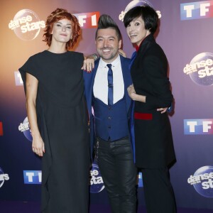 Fauve Hautot, Chris Marques, Marie-Claude Pietragalla (membres du jury) - Photocall Danse avec les stars 6 devant TF1 à Boulogne-Billancourt, le 7 octobre 2015.