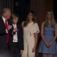 Donald Trump, sa femme Melania et Ivanka Trump - Le 45e président des Etats-Unis, Donald Trump s'adresse à ses militants au New York Hilton Midtown. New York, le 9 novembre 2016.