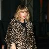 Taylor Swift porte un manteau imprimé léopard dans le quartier de Lower Manhattan à New York City, New York, Etazts-Unis, le 7 novembre 2016.