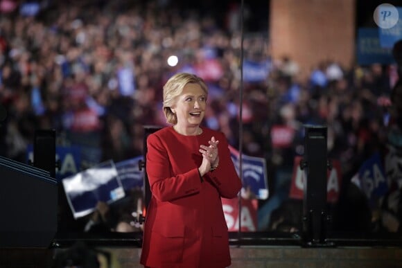 Meeting de la candidate démocrate aux élections présidentielles américaines, Hillary Clinton, à Philadelphie. Le 7 novembre 2016