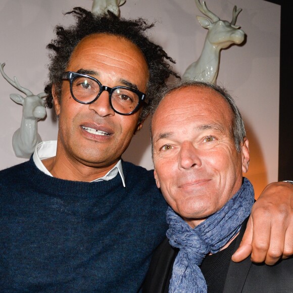 Yannick Noah et Laurent Baffie à la soirée de gala des 20 ans de l'association "Fête le Mur" de Yannick Noah au Chalet des Iles à Paris le 9 novembre 2016.