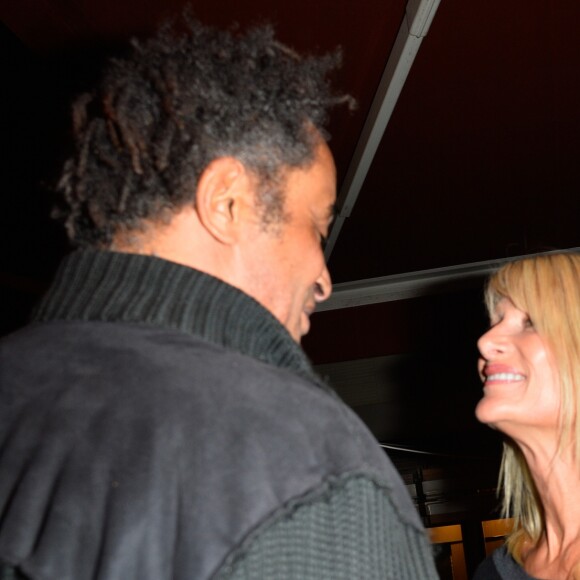 Yannick Noah et sa compagne Isabelle Camus à la soirée de gala des 20 ans de l'association "Fête le Mur" de Yannick Noah au Chalet des Iles à Paris le 9 novembre 2016.