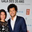 Jo-Wilfried Tsonga et sa compagne Noura (enceinte) à la soirée de gala des 20 ans de l'association "Fête le Mur" de Yannick Noah au Chalet des Iles à Paris le 9 novembre 2016.