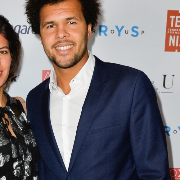 Jo-Wilfried Tsonga et sa compagne Noura (enceinte) à la soirée de gala des 20 ans de l'association "Fête le Mur" de Yannick Noah au Chalet des Iles à Paris le 9 novembre 2016.