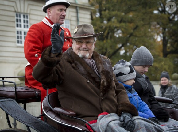 Le prince Henrik de Danemark au palais de l'Eremitage, à Klampenborg (nord de Copenhague) le 6 novembre 2016, lors de la Chasse Hubertus ("Hubertusjagt").