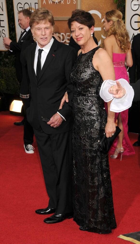 Robert Redford et sa femme Sibylle Szaggars - 71eme ceremonie des Golden Globe Awards au Beverly Hilton Hotel a Beverly Hills, le 12 janvier 2014.