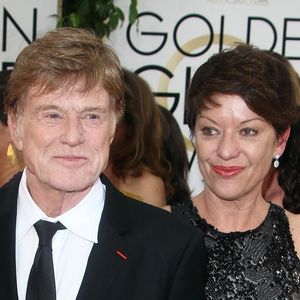 Robert Redford et sa femme Sibylle Szaggars - 71eme ceremonie des Golden Globe Awards a Beverly Hills, le 12 janvier 2014.