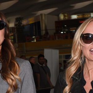 Emma Bunton et Mel C (Melanie Chisholm) arrivent à l'aéroport de Marrakech pour les 40 ans de leur ami David Beckham, le 2 mai 2015