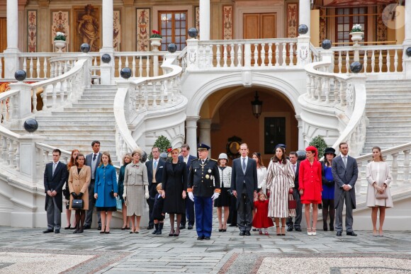 Pierre Casiraghi et sa femme Beatrice Borromeo, enceinte de six mois de leur premier enfant, ont pris part avec la famille princière de Monaco aux célébrations de la Fête nationale monégasque le 19 novembre 2016. © Olivier Huitel / Crystal Pictures / Pool Restreint Monaco / Bestimage