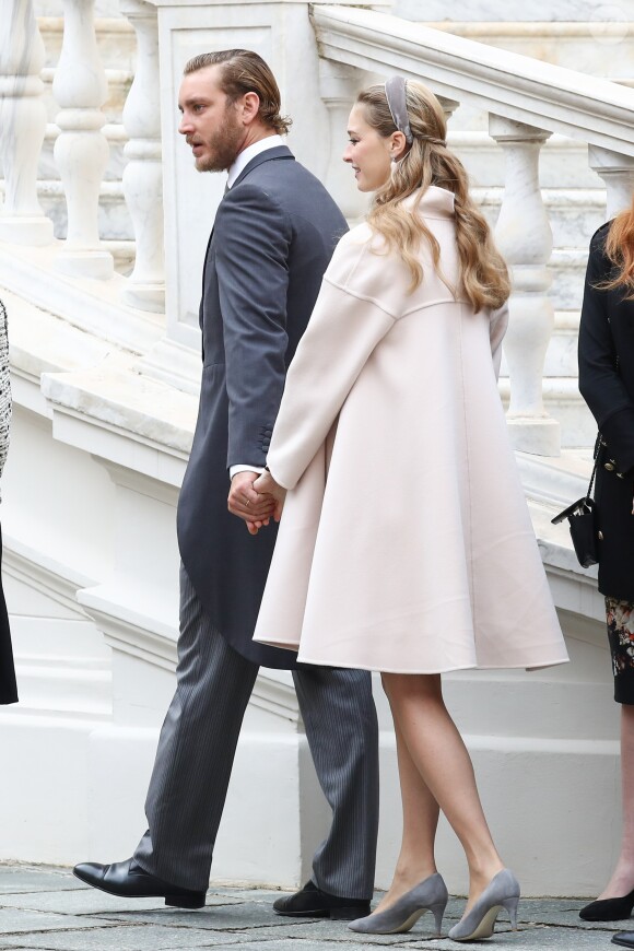 Pierre Casiraghi et sa femme Beatrice Borromeo, enceinte de six mois de leur premier enfant, ont pris part avec la famille princière de Monaco aux célébrations de la Fête nationale monégasque le 19 novembre 2016. © Olivier Huitel / Crystal Pictures / Pool Restreint Monaco / Bestimage