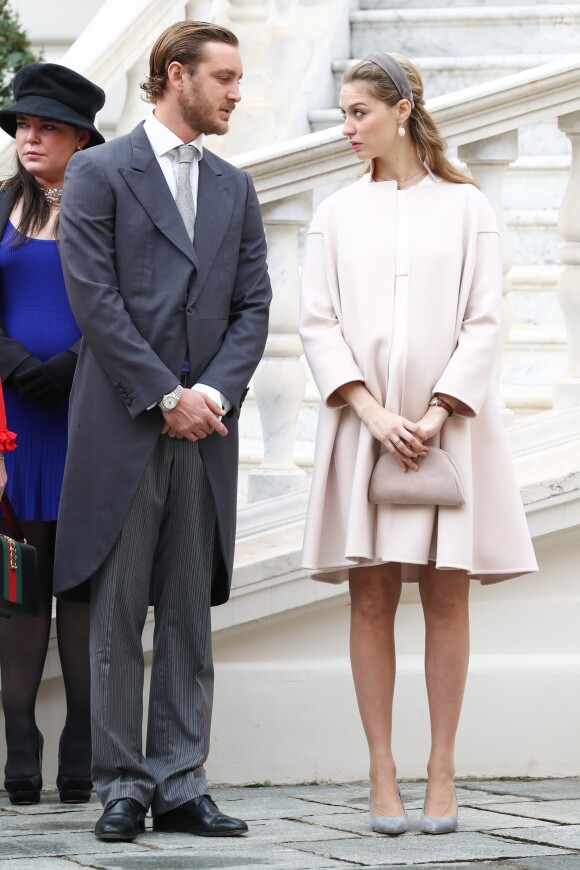 Pierre Casiraghi et sa femme Beatrice Borromeo, enceinte de six mois de leur premier enfant, ont pris part avec la famille princière de Monaco aux célébrations de la Fête nationale monégasque le 19 novembre 2016. © Olivier Huitel / Crystal Pictures / Pool Restreint Monaco / Bestimage