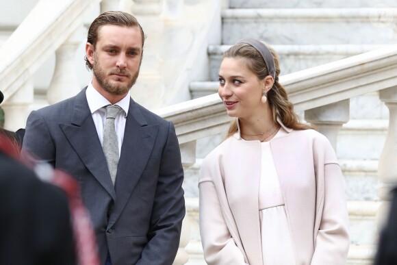 Pierre Casiraghi et sa femme Beatrice Borromeo, enceinte de six mois de leur premier enfant, ont pris part avec la famille princière de Monaco aux célébrations de la Fête nationale monégasque le 19 novembre 2016. © Olivier Huitel / Crystal Pictures / Pool Restreint Monaco / Bestimage