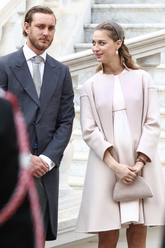 Pierre Casiraghi et sa femme Beatrice Borromeo, enceinte de six mois de leur premier enfant, ont pris part avec la famille princière de Monaco aux célébrations de la Fête nationale monégasque le 19 novembre 2016. © Olivier Huitel / Crystal Pictures / Pool Restreint Monaco / Bestimage