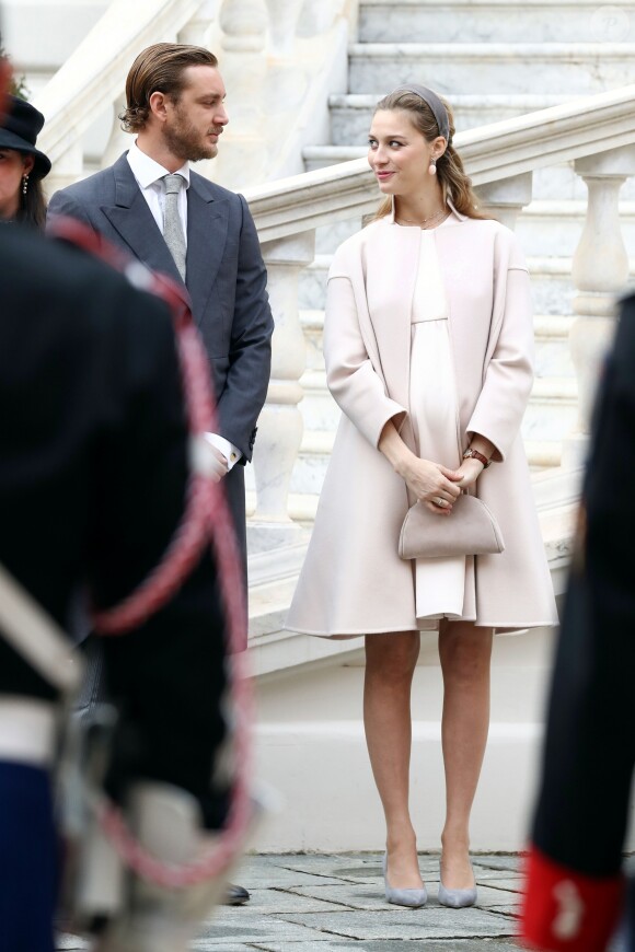 Pierre Casiraghi et sa femme Beatrice Borromeo, enceinte de six mois de leur premier enfant, ont pris part avec la famille princière de Monaco aux célébrations de la Fête nationale monégasque le 19 novembre 2016. © Olivier Huitel / Crystal Pictures / Pool Restreint Monaco / Bestimage