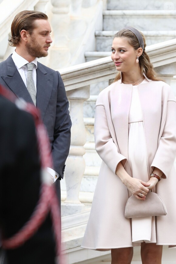 Pierre Casiraghi et sa femme Beatrice Borromeo, enceinte de six mois de leur premier enfant, ont pris part avec la famille princière de Monaco aux célébrations de la Fête nationale monégasque le 19 novembre 2016. © Olivier Huitel / Crystal Pictures / Pool Restreint Monaco / Bestimage