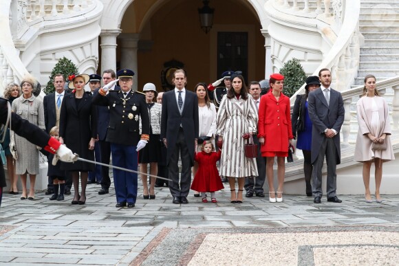 Pierre Casiraghi et sa femme Beatrice Borromeo, enceinte de six mois de leur premier enfant, ont pris part avec la famille princière de Monaco aux célébrations de la Fête nationale monégasque le 19 novembre 2016. © Olivier Huitel / Crystal Pictures / Pool Restreint Monaco / Bestimage