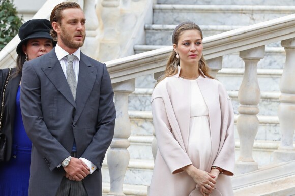 Pierre Casiraghi et sa femme Beatrice Borromeo, enceinte de six mois de leur premier enfant, ont pris part avec la famille princière de Monaco aux célébrations de la Fête nationale monégasque le 19 novembre 2016. © Olivier Huitel / Crystal Pictures / Pool Restreint Monaco / Bestimage