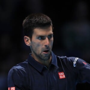 Novak Djokovic lors de la finale du Masters de Londres le 20 novembre 2016, qu'il a perdue contre Andy Murray.