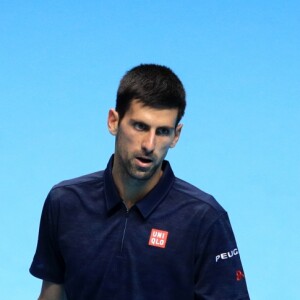 Novak Djokovic lors de la finale du Masters de Londres le 20 novembre 2016, qu'il a perdue contre Andy Murray.