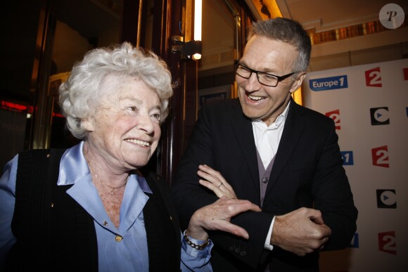 Claude Sarraute et Laurent Ruquier - Projection au théâtre Antoine du documentaire sur Laurent Ruquier "On ne demande qu'à le connaitre" que Gérard Miller a realisé pour France 2, à Paris le 2 Decembre 2012.
