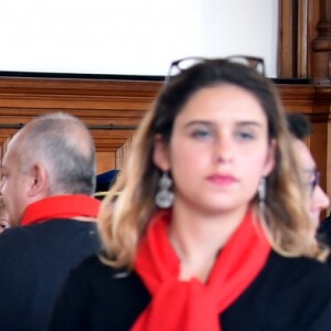 La princesse Stéphanie de Monaco, sa fille Camille Gottlieb et Stéphane Valéri, Conseiller de Gouvernement pour les Affaires Sociales et la Santé, à gauche, ainsi que M. Piaget participent au déploiement des "Courtepointes" en mémoire des victimes du SIDA, au Musée Océanographique de Monaco, le 28 novembre 2016. L'opération "Courtepointes" (sixième édition), est un travail artistique sur toile, individuel et collectif qui rend hommage aux personnes disparues du Sida. Cette démarche de mémoire a été initiée en 1987 par la fondation "Names Project Aids Memorial Quilt" afin d'illustrer les ravages provoqués par cette maladie. Chaque courtepointe comprend huit toiles cousues entre elles, sur une surface de 4m x 4m ; elles portent toutes le nom d'une personne disparue et ont toutes été réalisées par des personnes de FAM, la plupart d'entre elles vivant avec le VIH. © Bruno Bébert / Bestimage  President of Fight Aids Monaco and U.N. Aids Ambassador, Princess Stephanie of Monaco and her daughter, Camille Gottlieb, attend 'The Courtpointes' event at Oceanographic Museum in Monaco, on November 28, 2016. This is to commemorate the lifes of persons lost to AIDS. This action was initiated since 1987 by 'Names Project Aids Memorial Quilt' foundation. The AIDS Memorial Quilt measures approximately twelve feet square, and a typical block consists of eight individual three foot by six foot panels sewn together.28/11/2016 - 