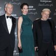 Marco Tronchetti Provera, Uma Thurman et Peter Lindbergh à la soirée de lancement du calendrier "Pirelli 2017" à la Cite du Cinéma. Saint-Denis, le 29 novembre 2016.  © Olivier Borde/Bestimage