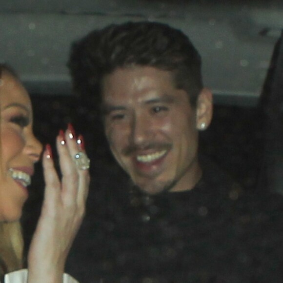 Mariah Carey  et son danseur Bryan Tanaka à la sortie du club Catch à Los Angeles le 5 novembre 2016
