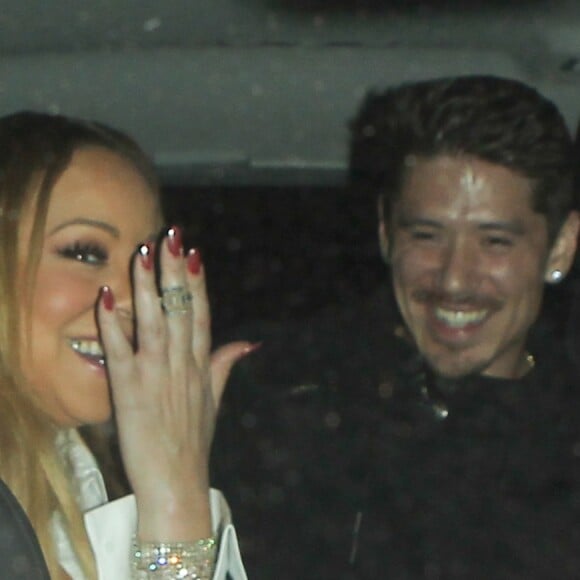 Mariah Carey  et son danseur Bryan Tanaka à la sortie du club Catch à Los Angeles le 5 novembre 2016