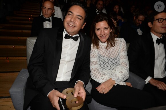 Patrick Cohen et sa femme à la 7ème cérémonie des "Hommes de l'Année GQ" au musée d'Orsay à Paris, le 23 novembre 2016. © Rachid Bellack