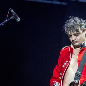 Pete Doherty lors du concert de son groupe anglais The Libertines pendant le Festival annuel de musique Way Out West à Göteborg, le 12 août 2016.